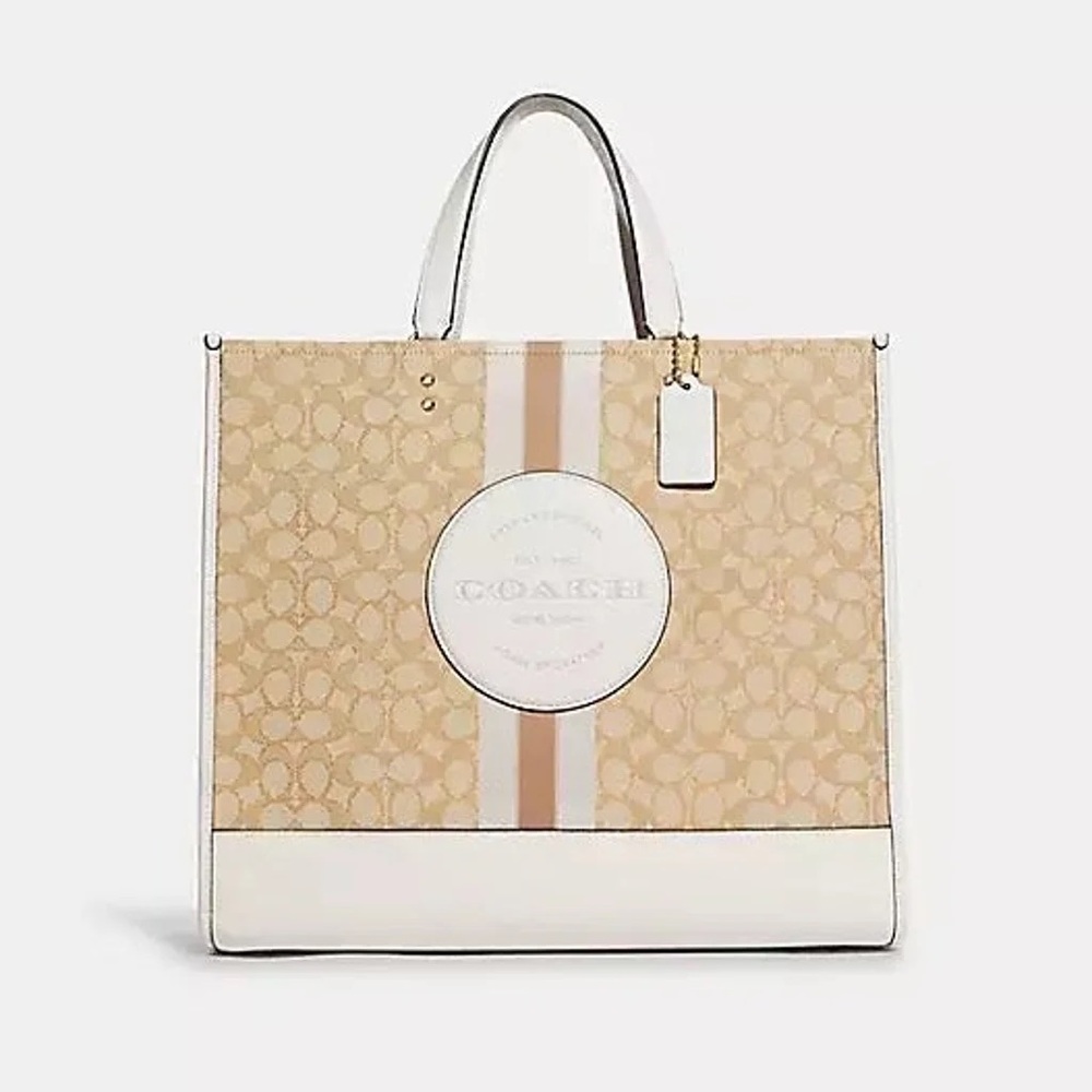 COACH Dempsey Tote 40 In Signature Jacquard With Stripe And Coach Patch